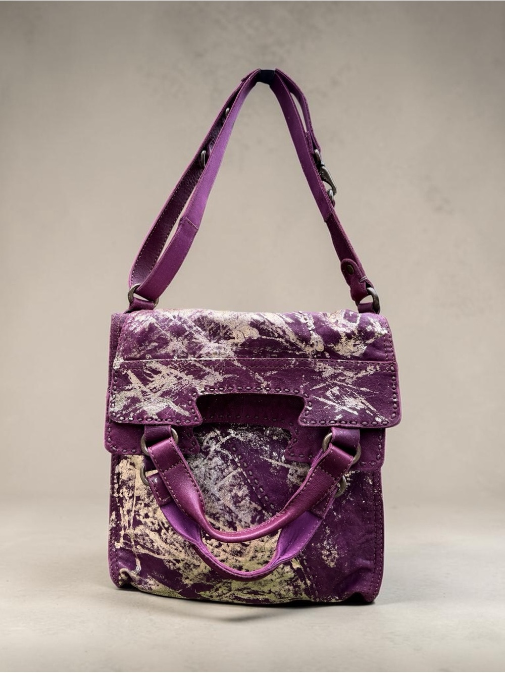 Lucky Brand Abbey Road “Gilded Days” Purple Leather Bag